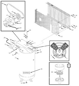 Air-Compressor Parts Diagram and Parts List for CE500000AJ  Campbell Hausfeld Compressor